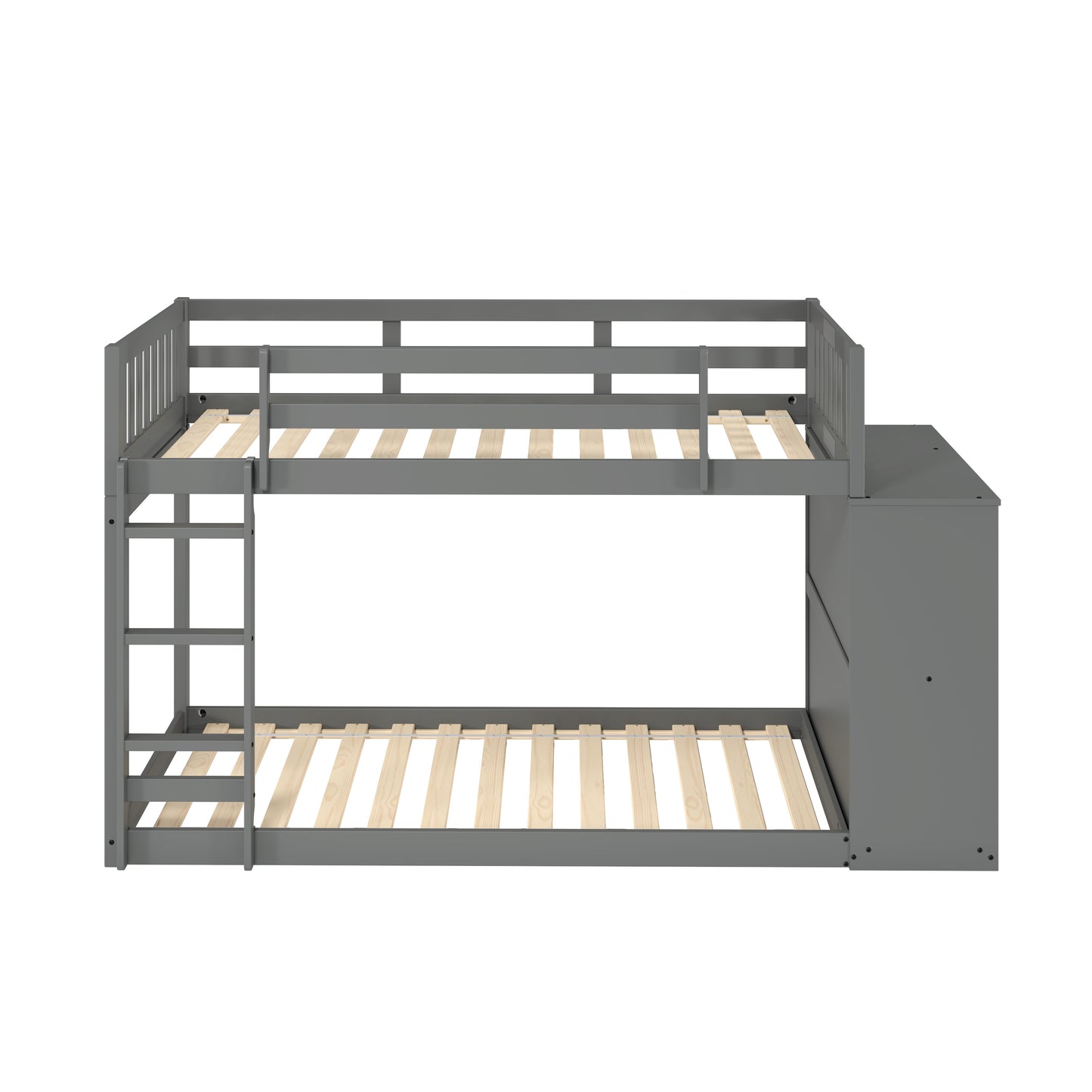 Moby Mission Twin over Twin Bunk bed with 4 Drawer Dresser & Shelves