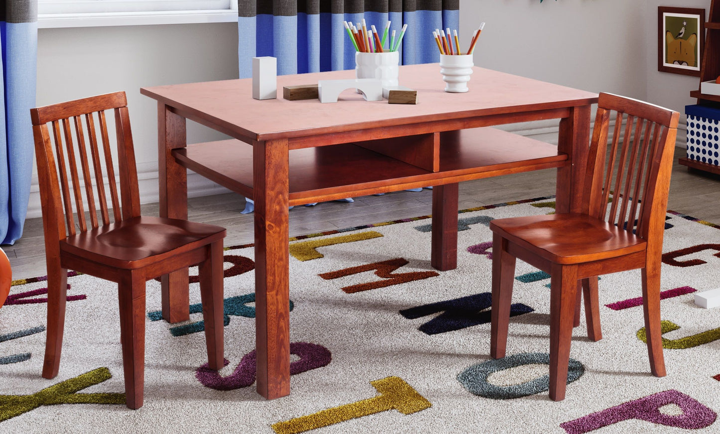 Newton Kids Wooden Table and 2 Chairs Set