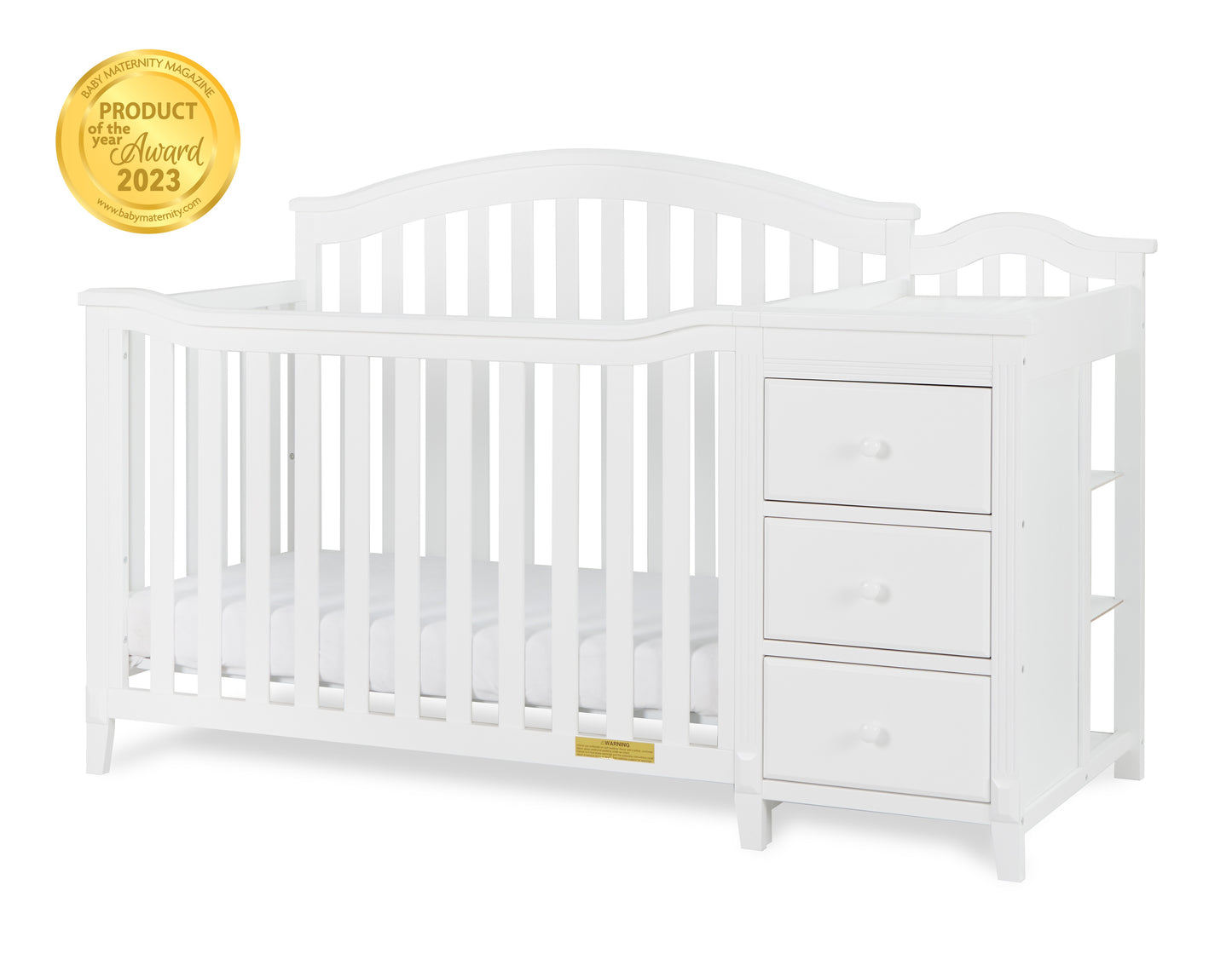 Kali II 4-in-1 Convertible Crib and Changer, White