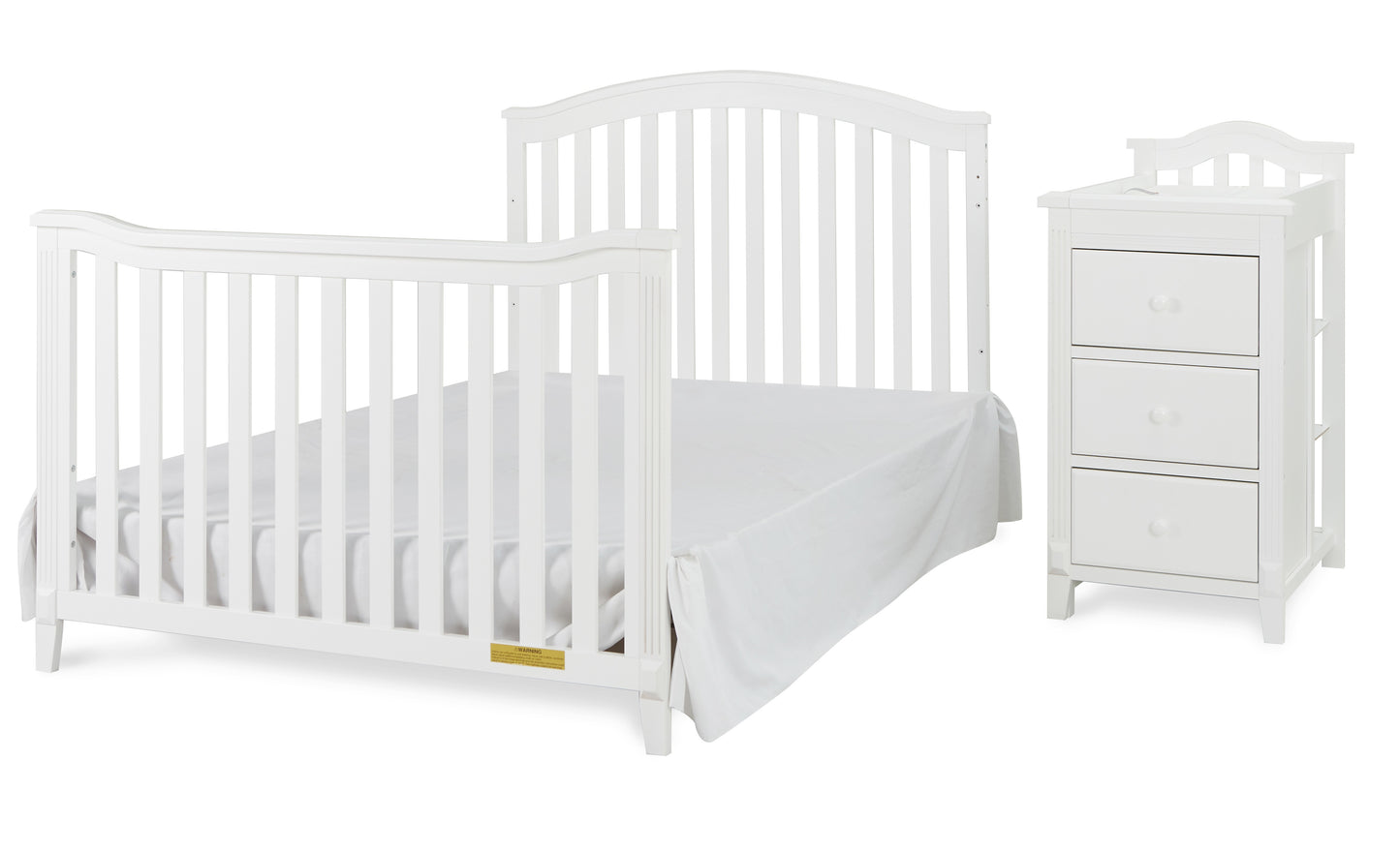 Kali II 4-in-1 Convertible Crib and Changer, White