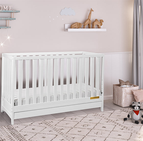 AFG Mila 3-in-1 Convertible Crib with Drawer White