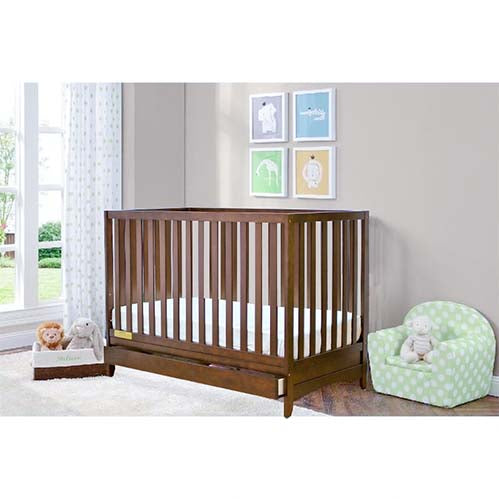AFG Mila 3-in-1 Convertible Crib with Drawer White