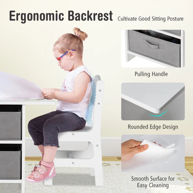 Betul Kids 3 Piece Play Or Activity Table and Chair Set