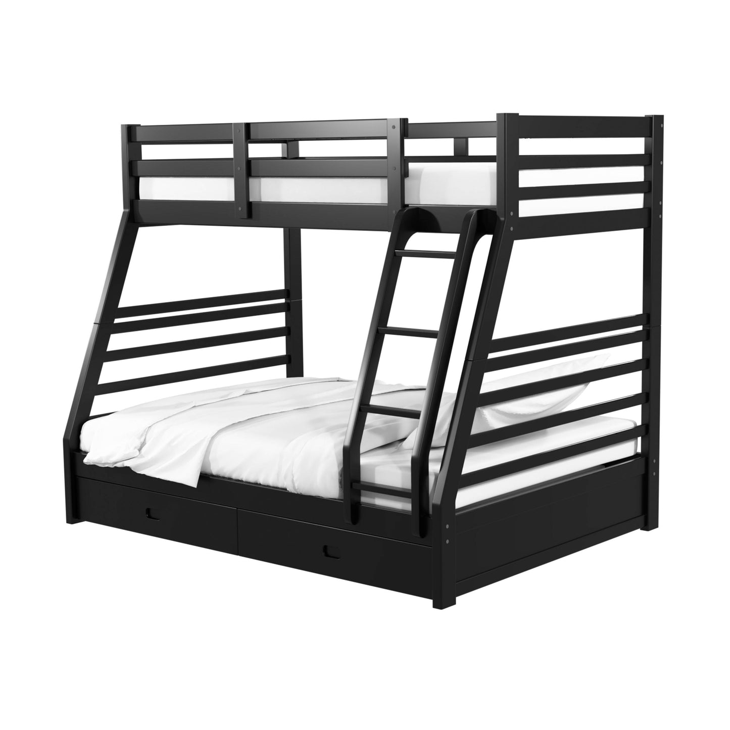 Dule Transitional Twin over Full Solid Wood Bunk Bed in Oak