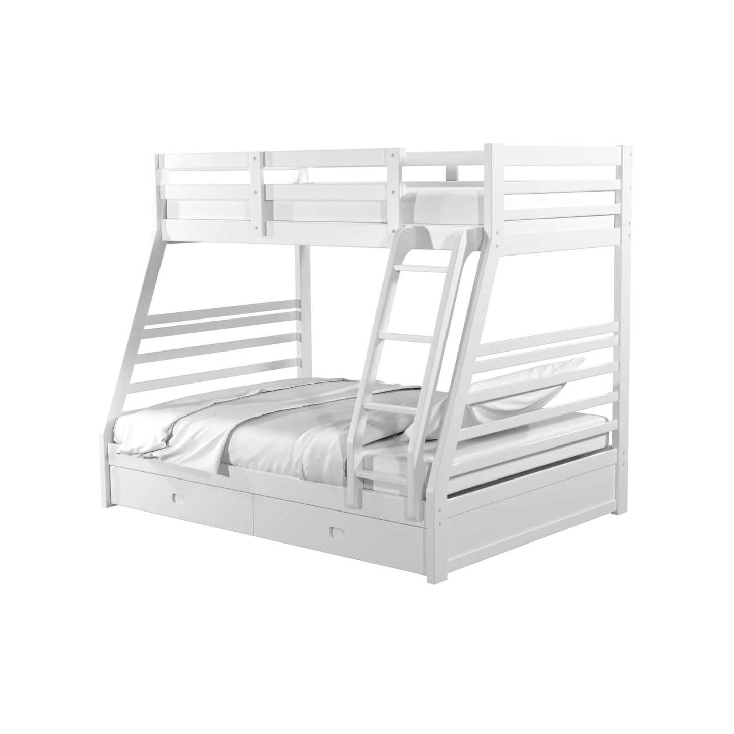 Dule Transitional Twin over Full Solid Wood Bunk Bed in Oak