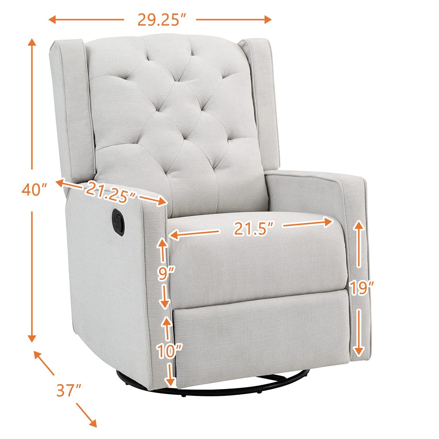 Ava Manual Swivel Glider Recliner
