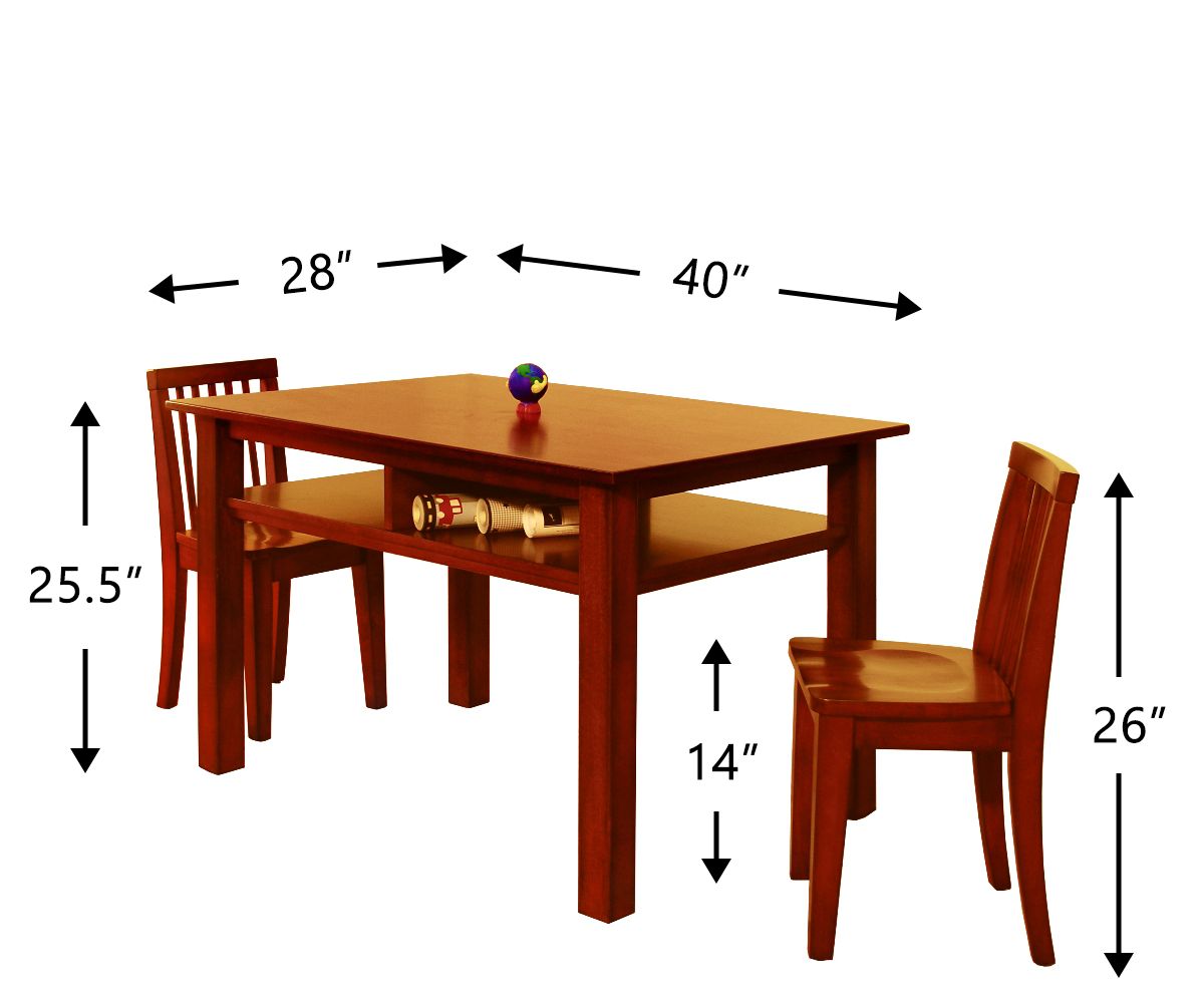 Newton Kids Wooden Table and 2 Chairs Set