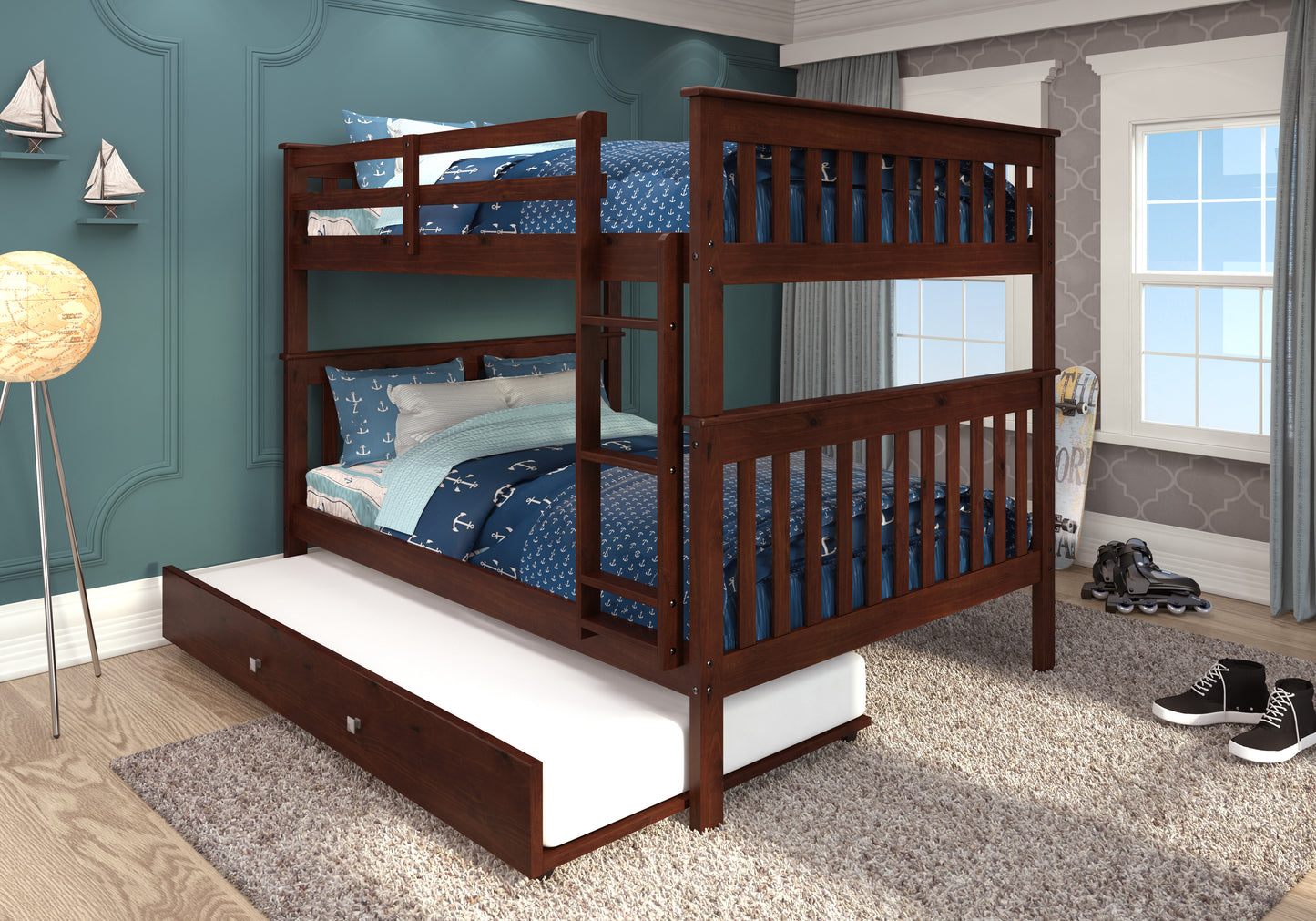 Erath Mission Full Over Full Bunk Bed with Storage Drawers