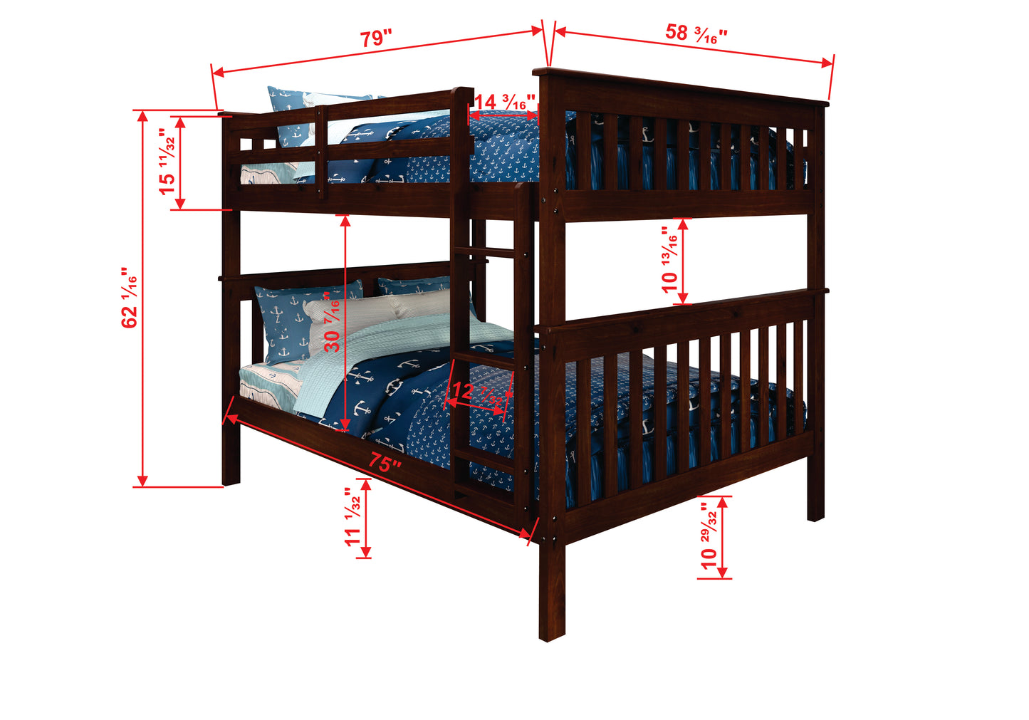 Erath Mission Full Over Full Bunk Bed with Storage Drawers