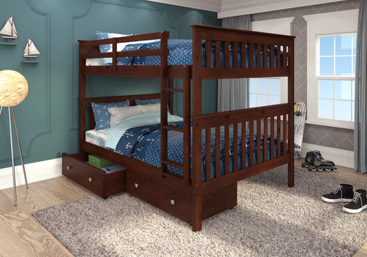 Erath Mission Full Over Full Bunk Bed with Storage Drawers