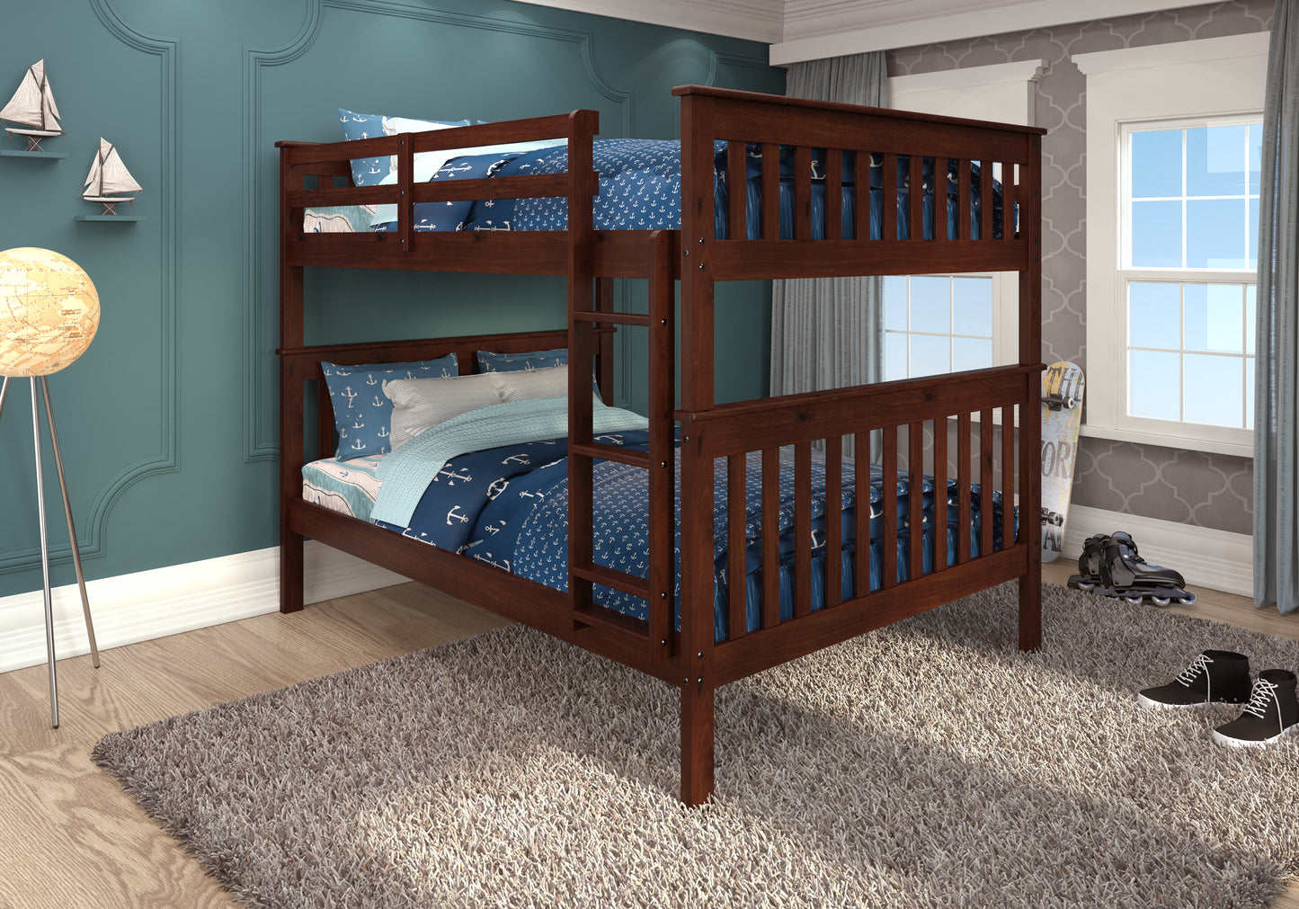 Erath Mission Full Over Full Bunk Bed with Storage Drawers