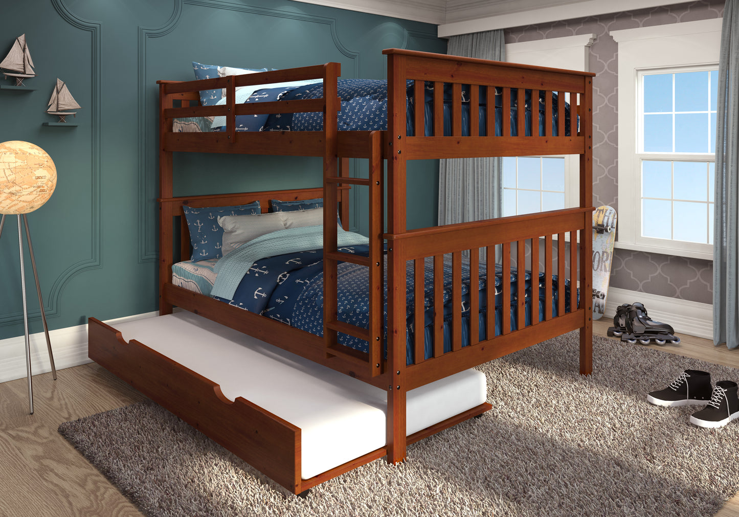 Erath Mission Full Over Full Bunk Bed with Storage Drawers