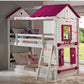 Sweetheart Twin over Twin White & Pink House Bunkbed