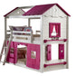 Sweetheart Twin over Twin White & Pink House Bunkbed