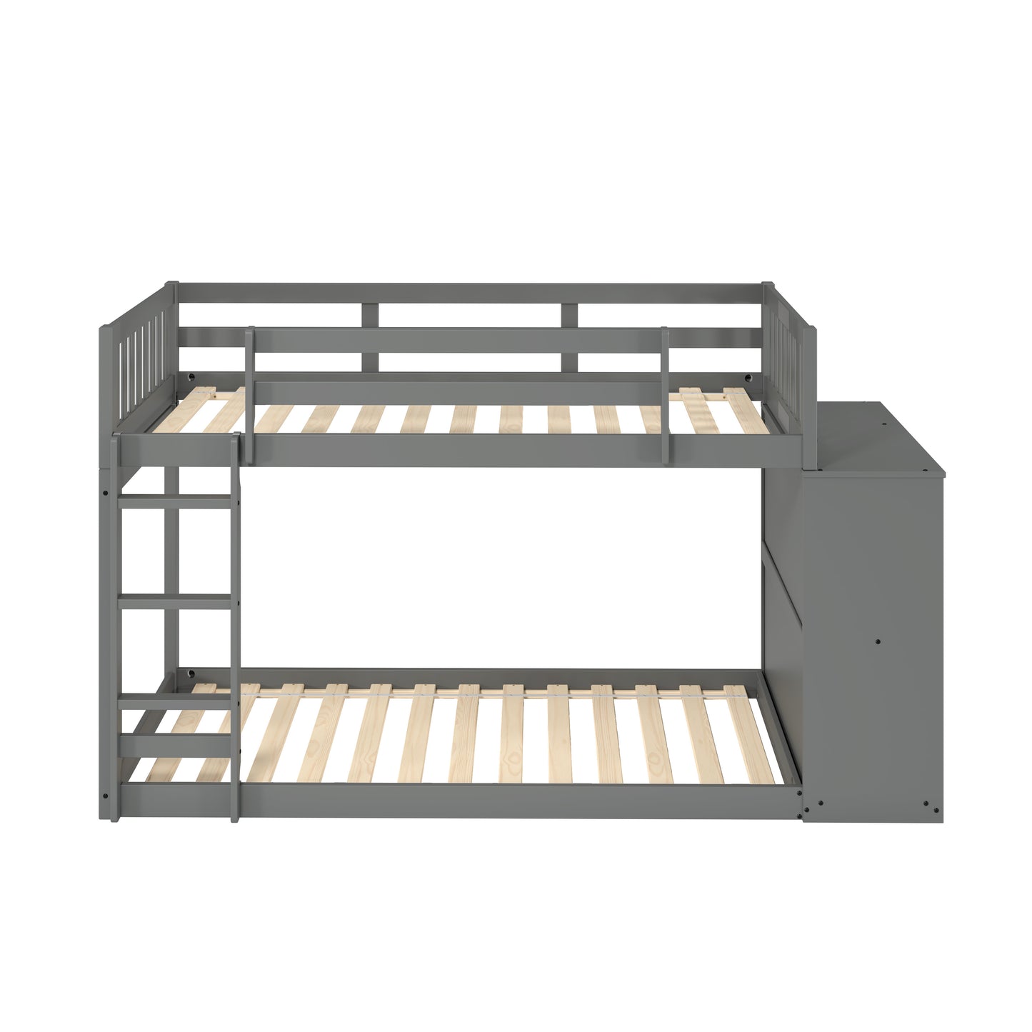 Moby Mission Twin over Twin  Bunk bed with 4 Drawer Dresser & Shelves