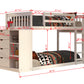 Moby Mission Twin over Twin  Bunk bed with 4 Drawer Dresser & Shelves