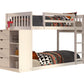 Moby Mission Twin over Twin  Bunk bed with 4 Drawer Dresser & Shelves