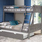 Louver Twin over Full Antique Bunkbed