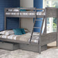 Louver Twin over Full Antique Bunkbed