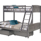 Louver Twin over Full Antique Bunkbed