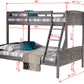 Louver Twin over Full Antique Bunkbed