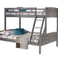 Louver Twin over Full Antique Bunkbed