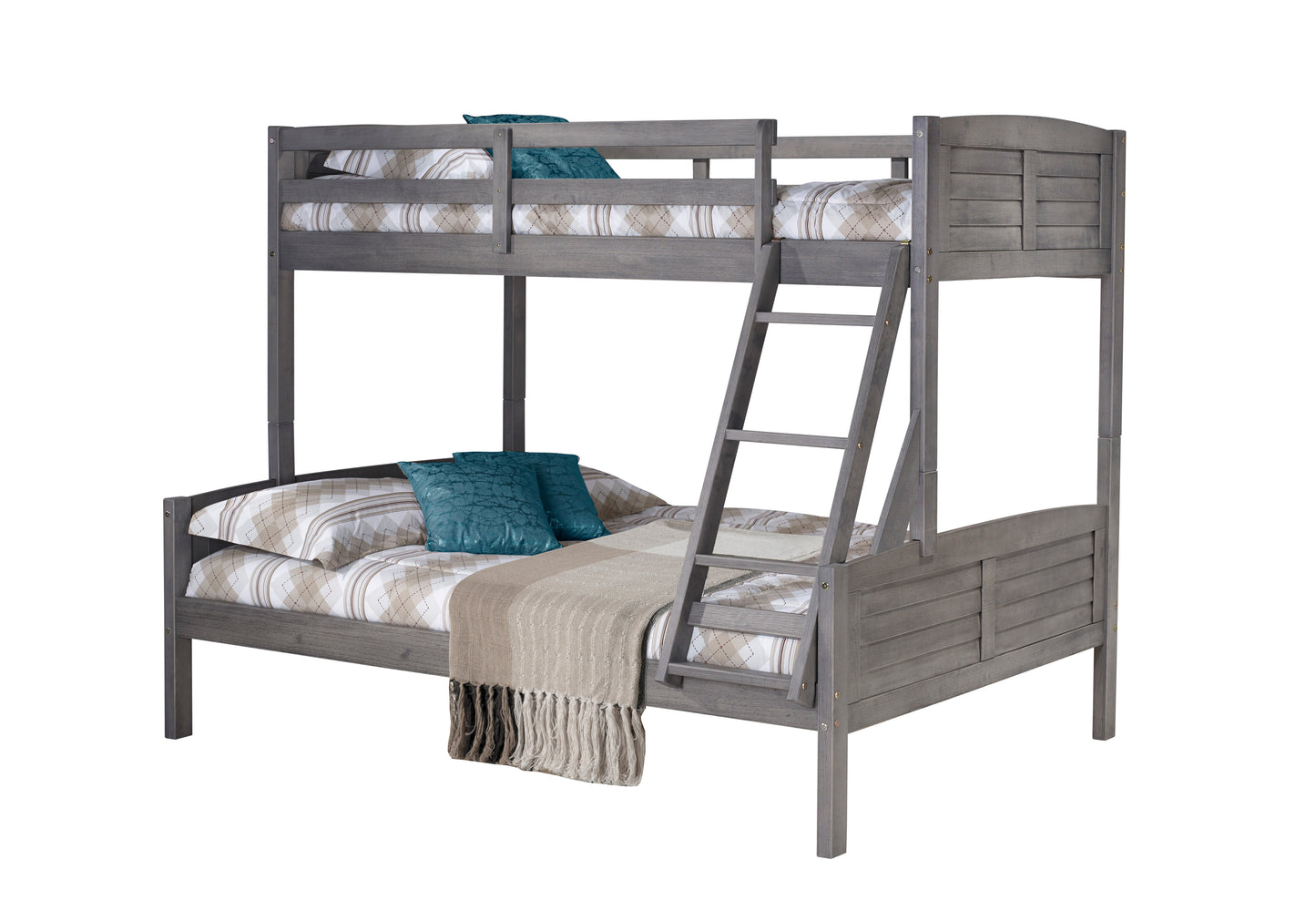 Louver Twin over Full Antique Bunkbed