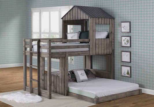 Cottage Twin over Full House Bunk Bed