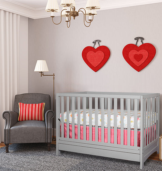 AFG Mila 3-in-1 Convertible Crib with Drawer White
