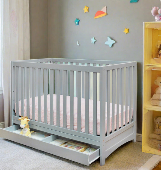 AFG Mila 3-in-1 Convertible Crib with Drawer White
