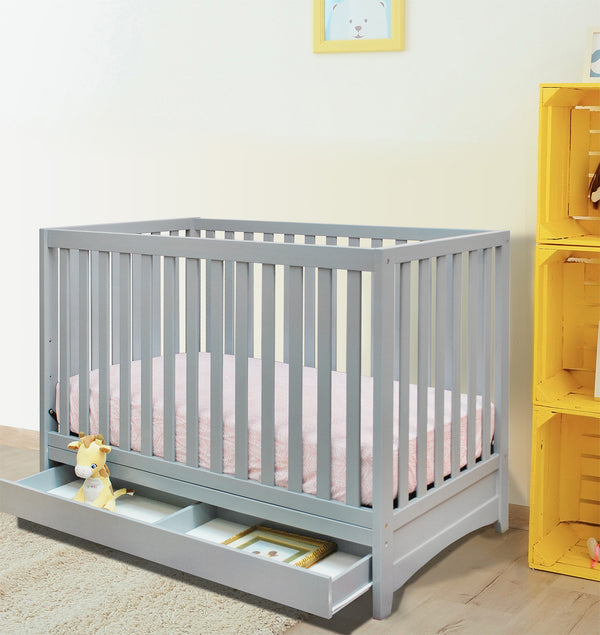 AFG Mila 3-in-1 Convertible Crib with Drawer White