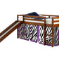 Twin White Low Loft Bed with Slide & Tent