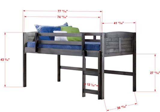 Louver Twin Low Loft Bed