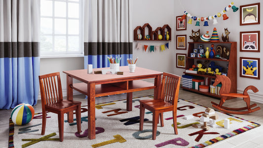 Newton Kids Wooden Table and 2 Chairs Set