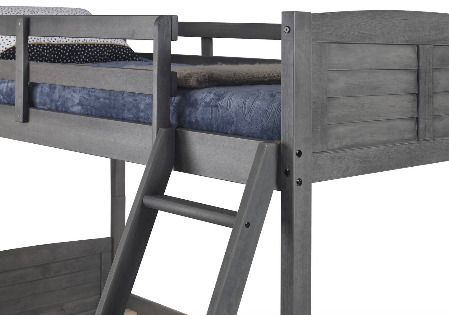 Louver Twin over Full Antique Bunkbed