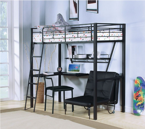 Senon Twin Loft Bed W/Desk